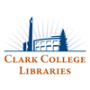 Clark College Libraries Logo (Chime Tower in front of outline of Cannell Library)