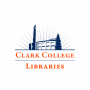 Clark College Libraries Logo (Chime Tower in front of outline of Cannell Library)